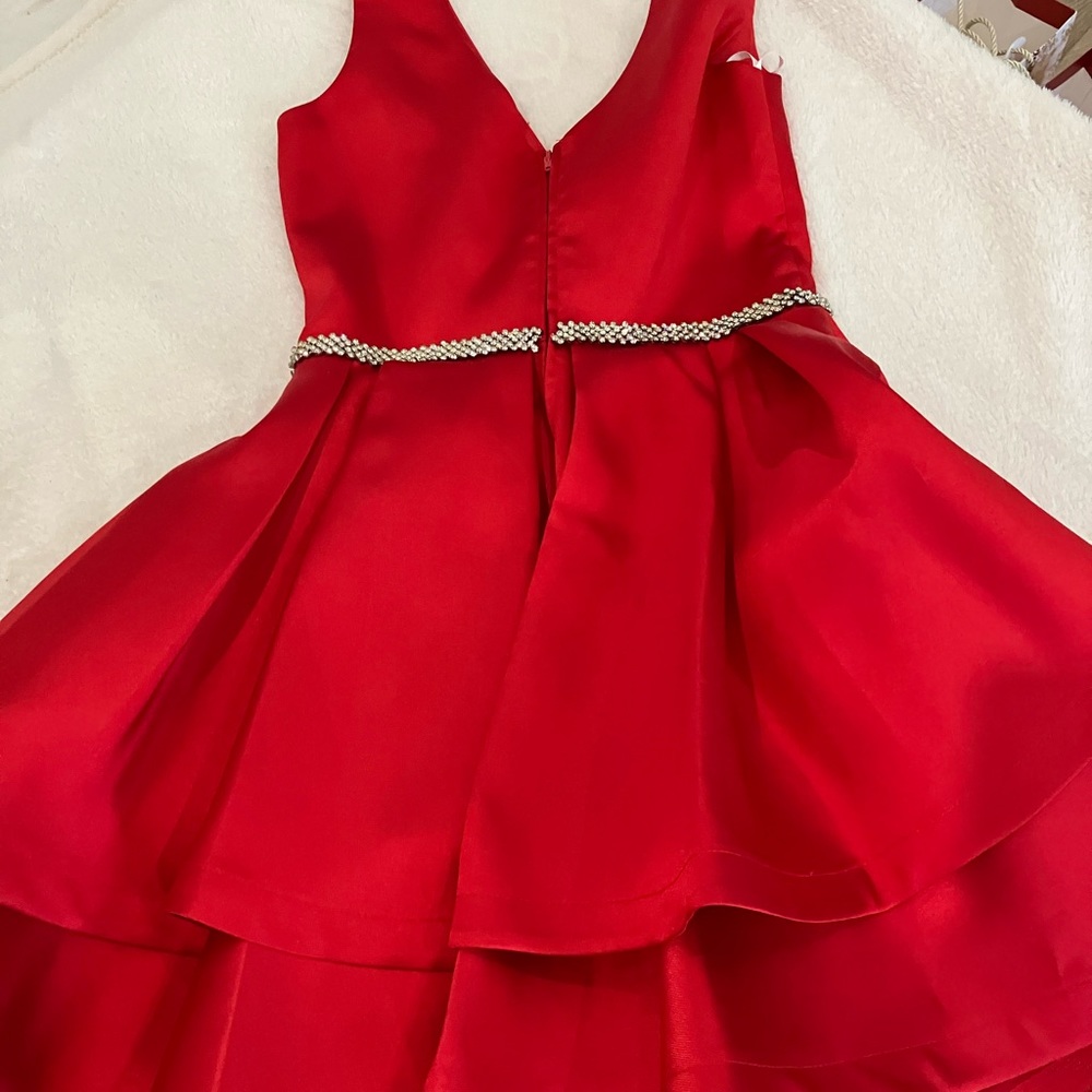 RED BLING BELT DRESS